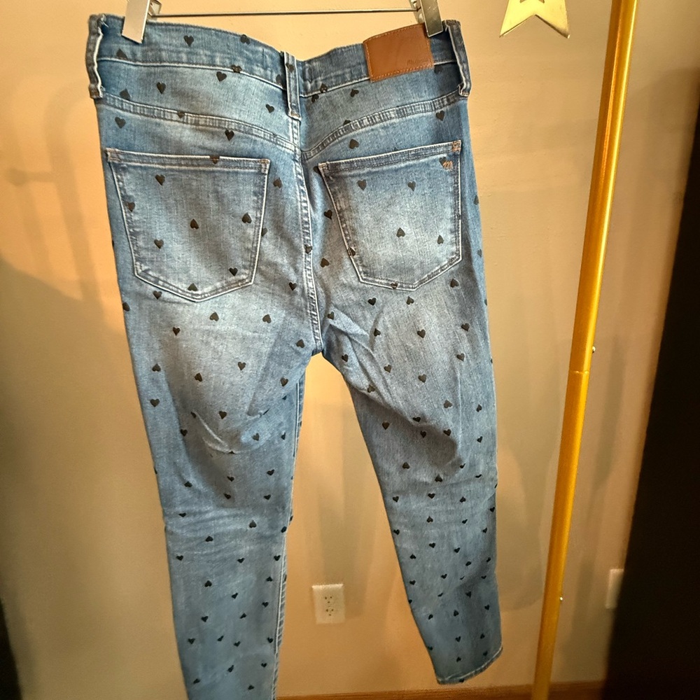 Madewell Heart Print Skinny Jeans 27 High Rise Ankle Denim - Picture 10 of 11